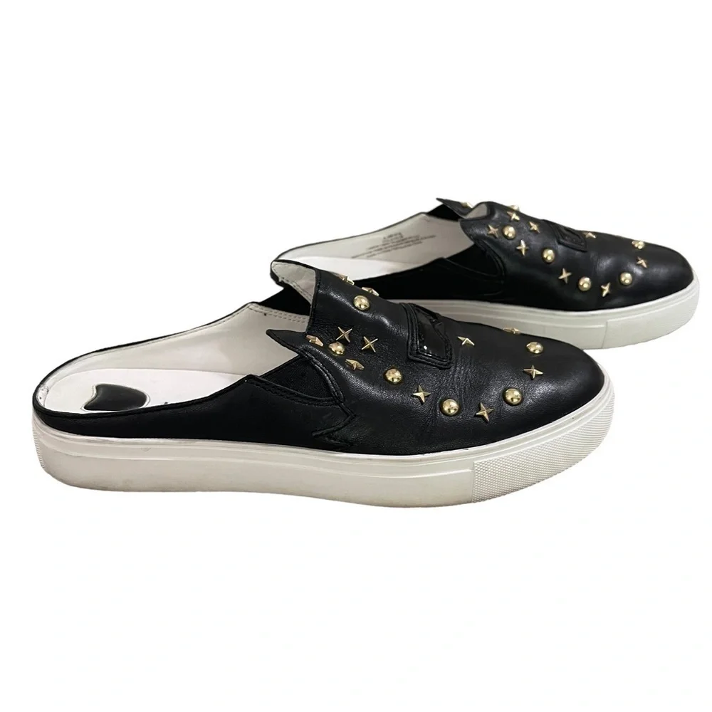 Karl Lagerfeld Paris "Eisley" Slip On Mule Sneakers in Black and Gold Size 6.5 - Picture 4 of 9